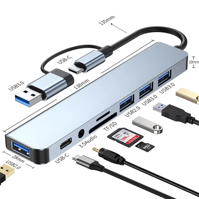 USBタイプCからUSBotgアダプター,macbook pro用,8-in-2,usb 3.0, USB-C,ハブ,ドッキングステーション,gbps｜ichi-shop｜03
