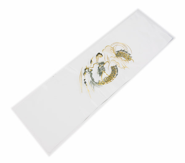 着物,和装小物,男物,半衿,刺繍,大胆,昇り龍,鯉の滝登り,襦袢,日本製,国産