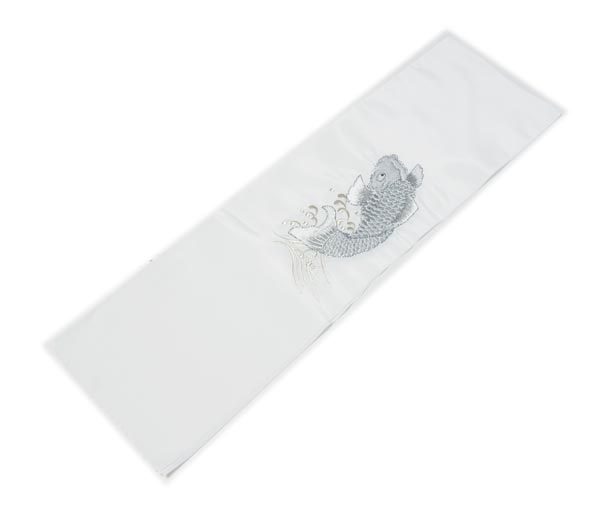 着物,和装小物,男物,半衿,刺繍,大胆,昇り龍,鯉の滝登り,襦袢,日本製,国産