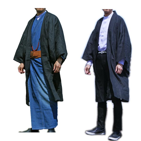 着物,男物,紳士,メンズ,レディース,婦人,和装,ロングコート,本麻,男女兼用,羽織,夏用,着物,作務衣,浴衣,洋服,ポケット付き,シアー,透け感