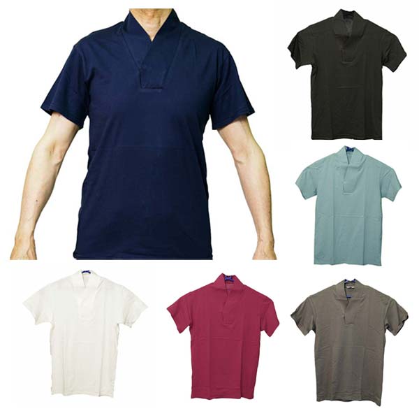 半襦袢 男物 メンズ Vネック 半衿付き 和装肌着 Tシャツ襦袢 作務衣 インナー 浴衣 インナー 着物 下着 男性用 半袖 洗える 夏用 着物インナー メンズ和装 肌襦袢 仕事着物 作業着 着物初心者 父の日 和装小物