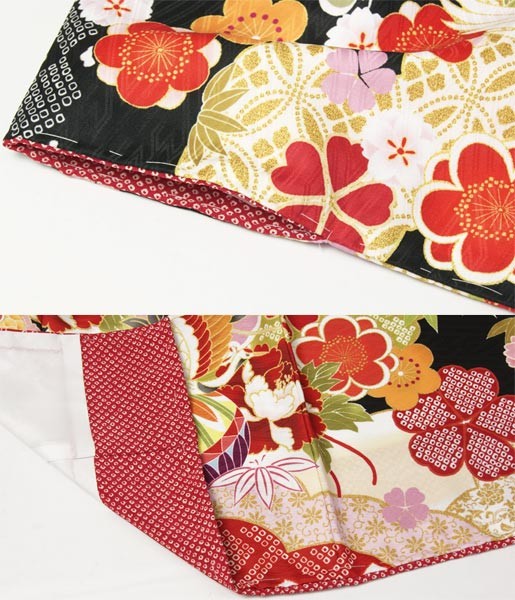 赤い花柄の七五三着物 七五三 7歳 四つ身着物フルセット ブランド Shikibu Roman 式部