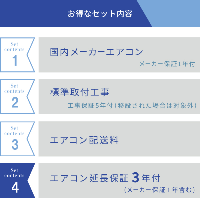 商品3年延長保証付◆標準取付工事セット 2024年モデル ルームエアコン 6畳用 2.2kw（100V・15A）新品 国内メーカー 送料無料 工事費込