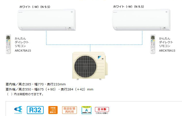 DAIKIN/ダイキン】マルチパックエアコン 2.2kW/6畳 2室用（単相200V・直結15A）室外電源タイプ＜PAC-40RV＞マルチエアコン*壁掛*空気清浄*内部クリーン  :17D20D016:エアコン・工事のイチバン - 通販 - Yahoo!ショッピング