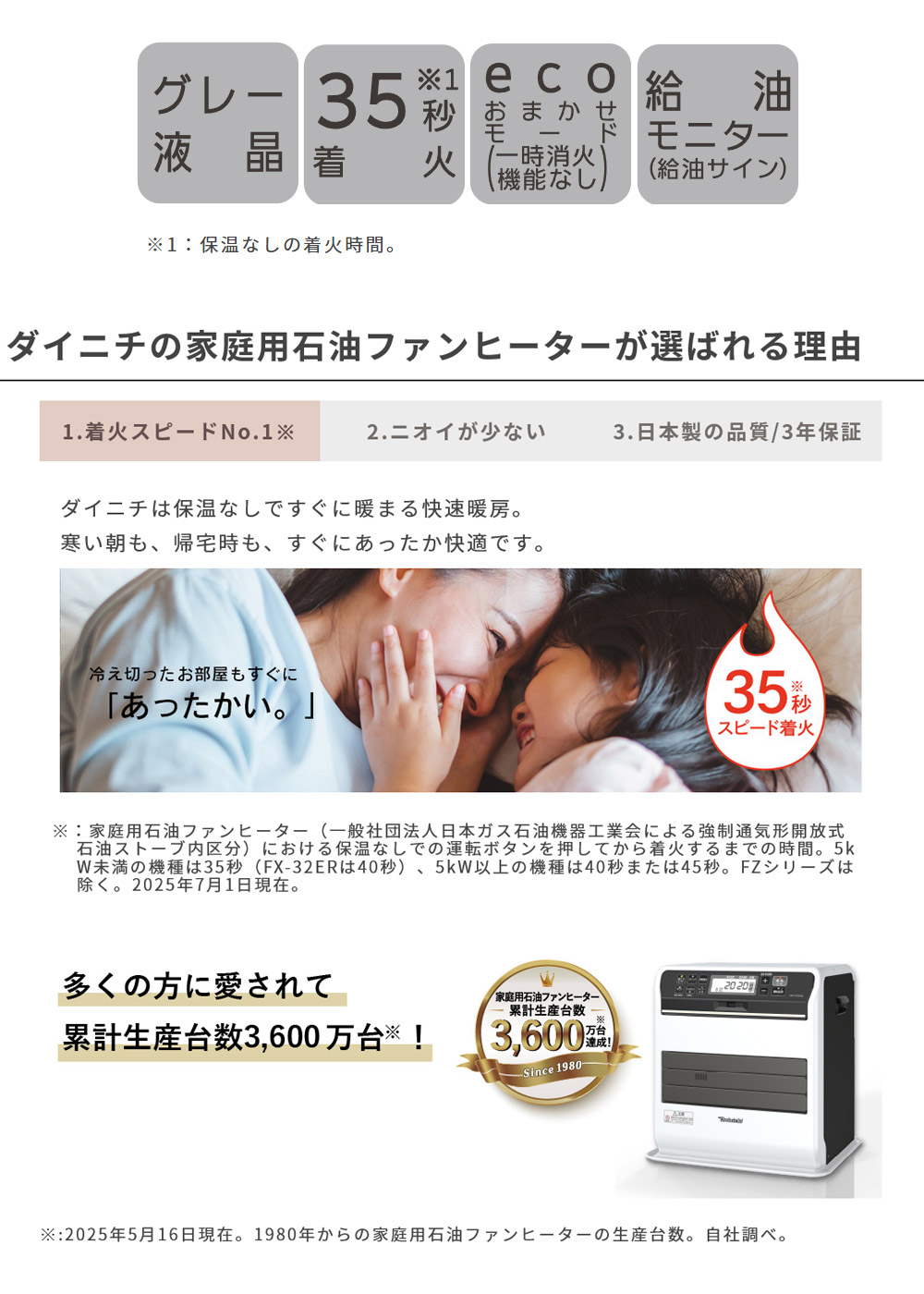 石油ファンヒーター 3.5L Sタイプ 木造7畳 コンクリート9畳 ダイニチ