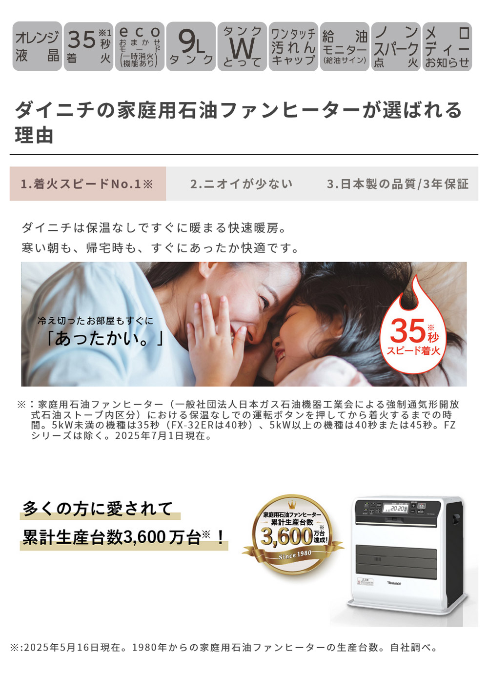 ファンヒーター ALL JAPAN AKF-P3516N-W 石油ファンヒーター alize ホワイト [木造9畳まで