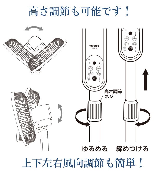 扇風機 2024 DCモーター 静音 静か リビング扇風機 40cm 5枚羽根 8の字 ファン フルリモコン テクノス TEKNOS 上下左右 フロアー扇風機  KI-F815R : ki-f812r : 壱番館STORE Yahoo!ショッピング店 - 通販 - Yahoo!ショッピング