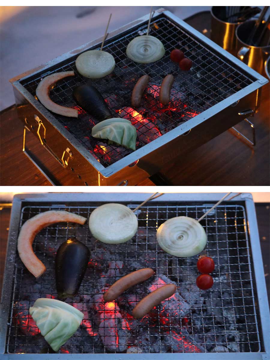 LANDFIELD バーベキューコンロ ミニ BBQコンロ グリル 1〜2人用