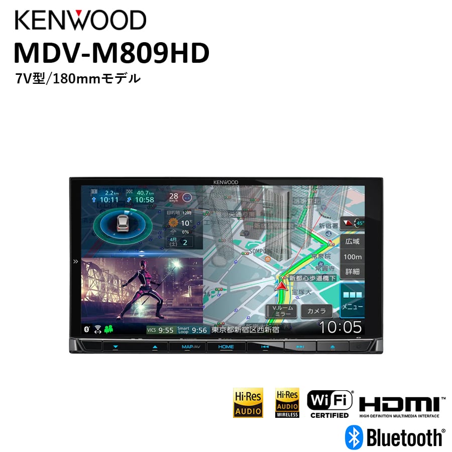 送料0円】 カーナビ KENWOOD MDV-D709BTW minhaqualitylife.com.br