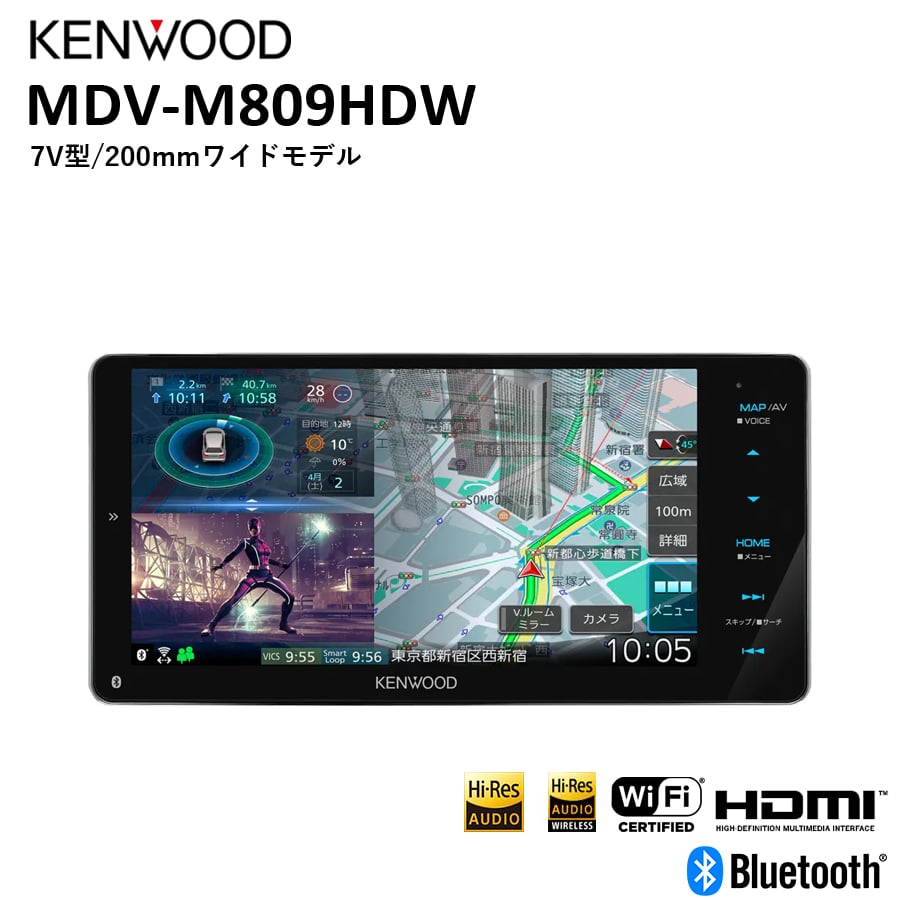 彩速ナビ カーナビ Type M HDナビ 7V型180mmモデル Bluetooth