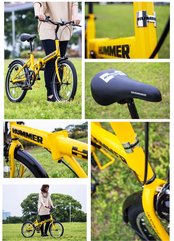 折りたたみ自転車 おしゃれ 女子 Hummer ハマー 週末限定タイムセール Fdbr 小型自転車 インチ Mg Hmr イエロー 同梱
