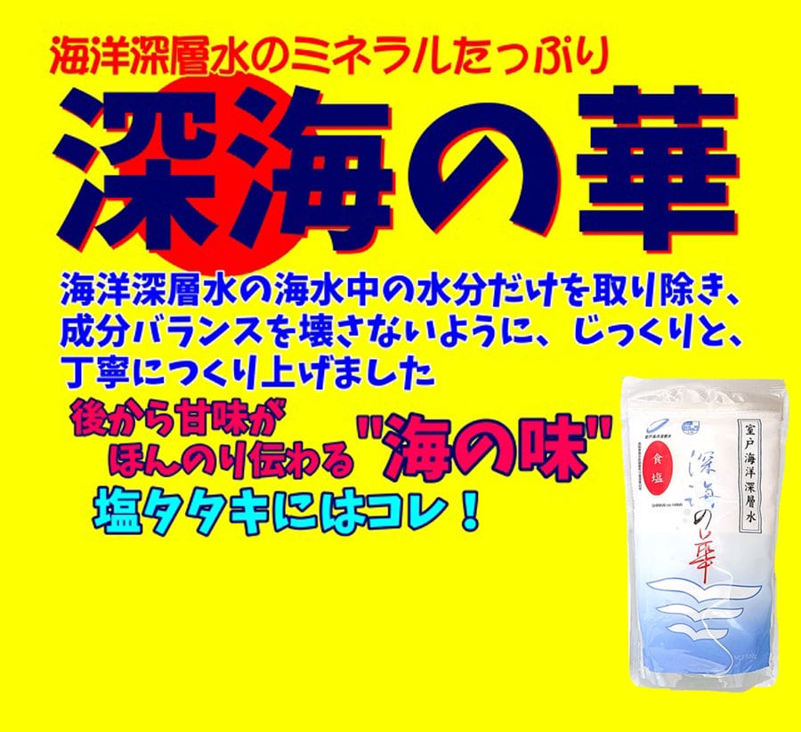 深層海水から作られた天日塩 常健塩　2キロ　☆お値下げ 深海の華 500g×2袋 塩 しお 食塩 卓上容器入り 国産 調味料 まろやか