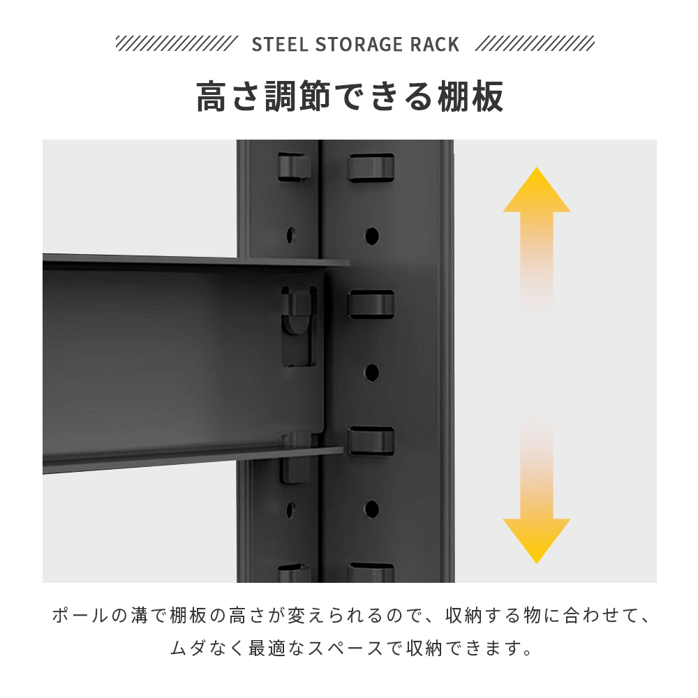 スチールラック スチール棚 5段 耐荷重100kg/段 幅40cm オープンラック
