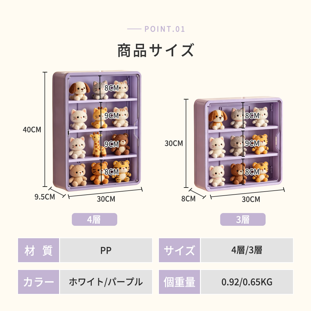 コレクションケース 3段 4段 フィギュアケー...の詳細画像1