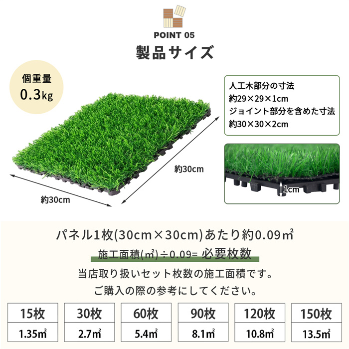 ウッドパネル 人工木 人工芝 ウッドデッキ DIY ベランダ ジョイント式