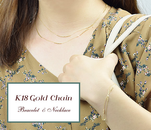 18金 ブレスレット K18 ゴールド 18k カットボール 約17cm 2連