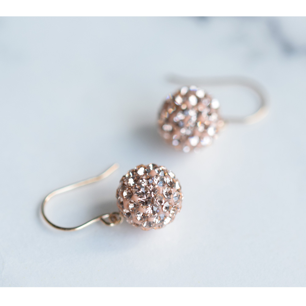 10金 ピアス チェコクリスタル フックピアス ホワイト ゴールド