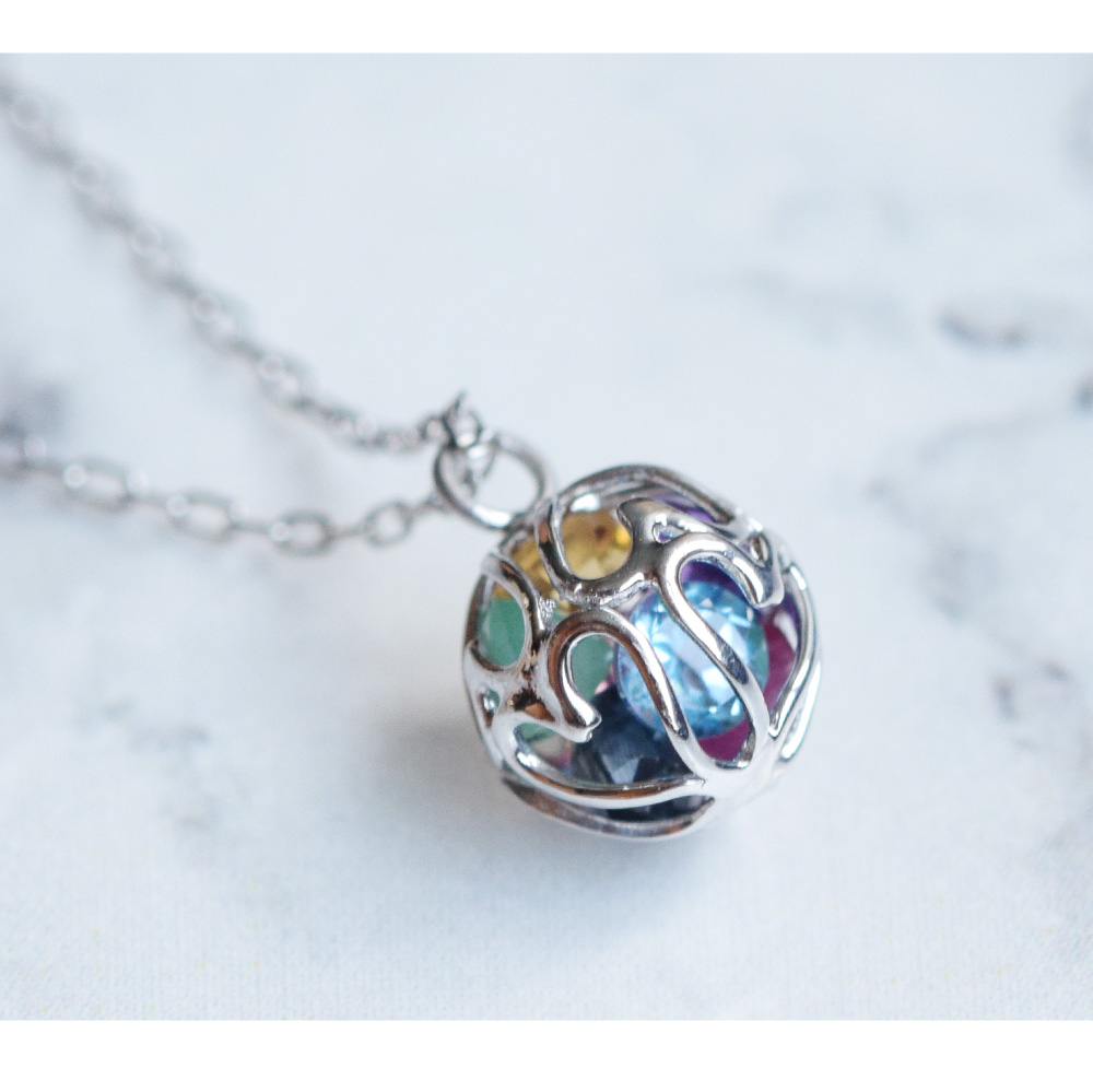 ネックレス アミュレット K10 ピンクゴールド ホワイトゴールド ルビー