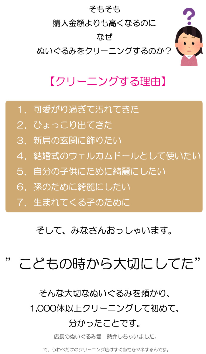 過去1,000体以上、クリーニングしたからこそ分かったこと。