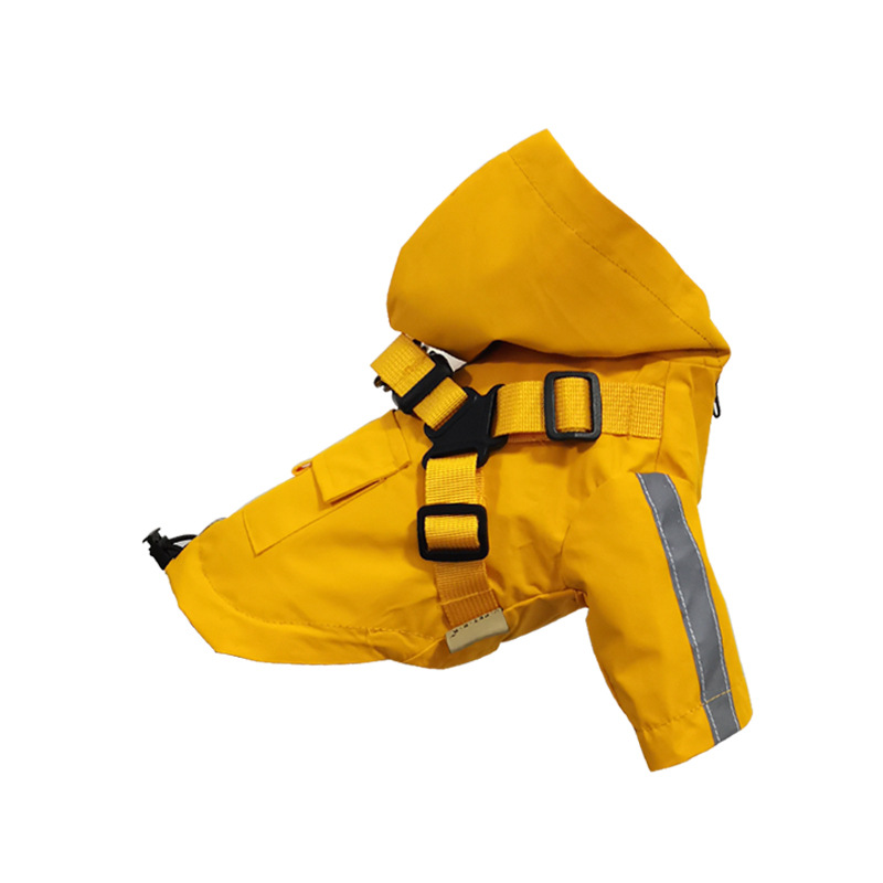 犬 レインコート フード ハーネス  一体型 反射 D環 機能性 ポケット 雨具 雨 小型犬 中型犬 柴犬｜ichimarusan103｜03
