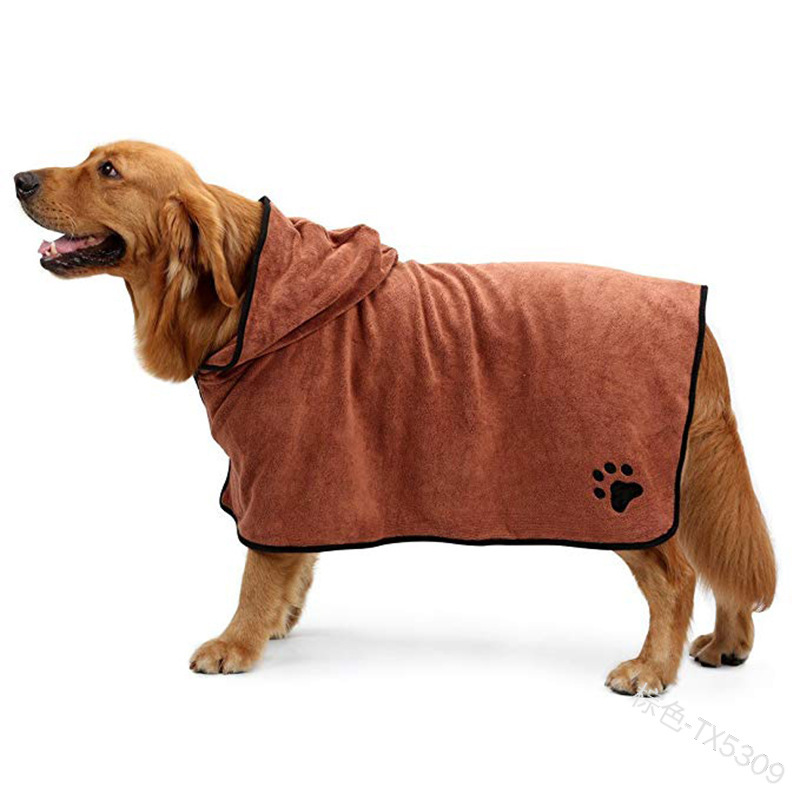 犬 大型犬 超吸収 速乾 吸水 フード バスタオル 着れる バスローブ 大判 マイクロファイバー XL｜ichimarusan103｜02