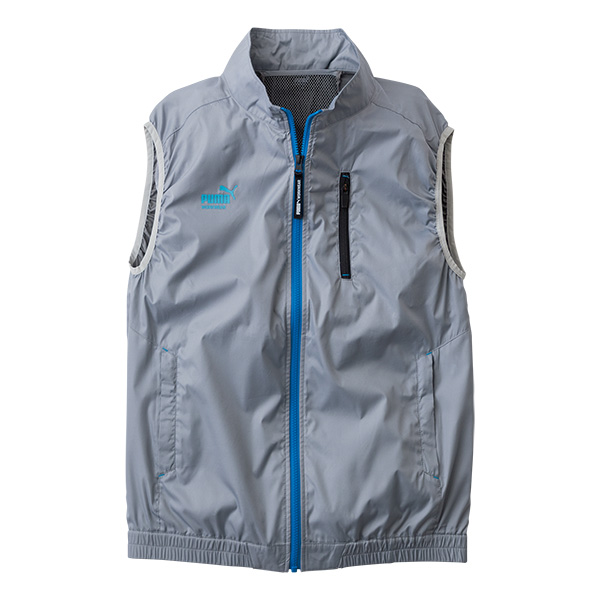 【あすつく】PUMA（プーマ） 作業ウェアPUMAエアツイストベスト グレー M   社外品ファンバッテリーセット ATS-8012-GRAY-M | 