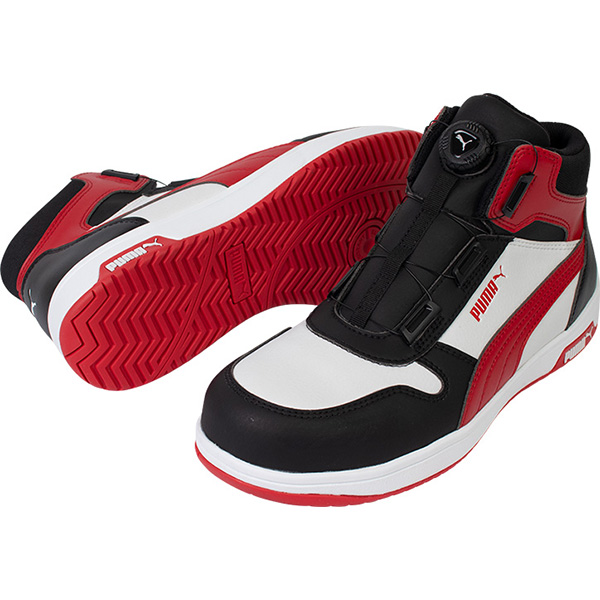 PUMA（プーマ） フロントコート　ブラック＆ホワイト＆レッド ディスク ミッド 25.0ｃｍ FRONTCOURT 63.212.0 | 