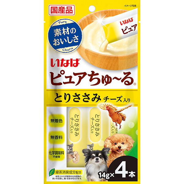 Yahoo! Yahoo!ショッピング(ヤフー ショッピング)いなば ピュアちゅ〜る とりささみ チーズ入り 14g×4本 DS-200 犬用スナック