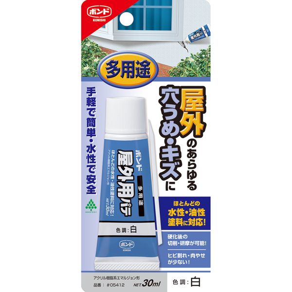 コニシ ボンド 屋外用パテ 白 30ml #05412 | 