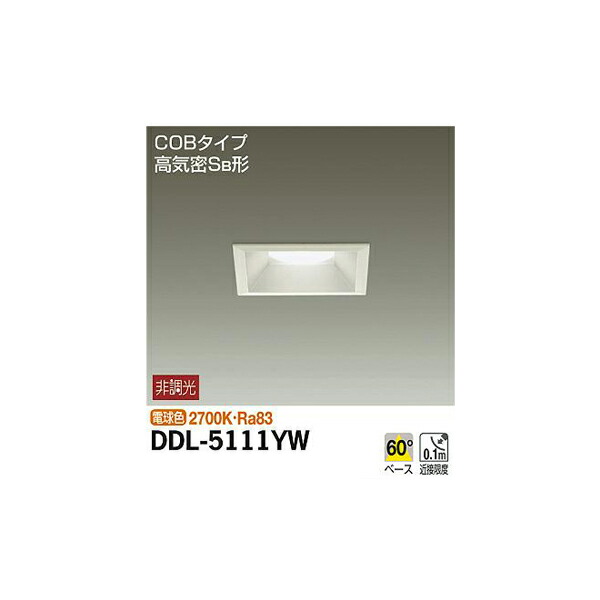 大光電機:ダウンライト(軒下兼用) DDL-5111YW(メーカー直送品)