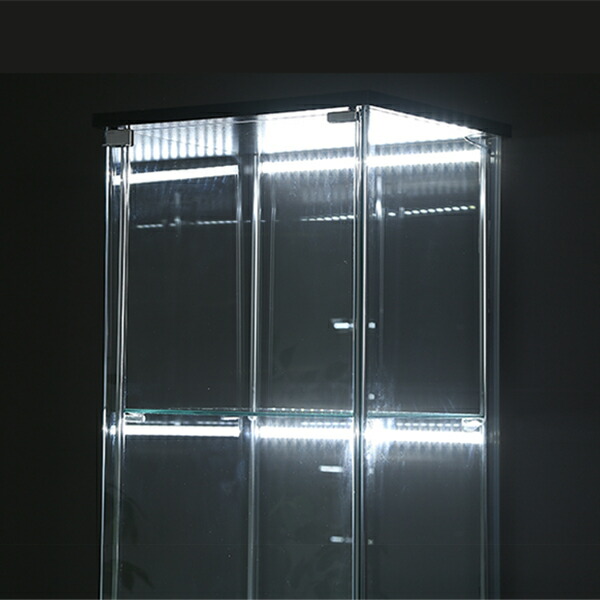 【地域制限有】【メーカー直送】不二貿易 ガラスコレクションケース 4段 LED 黒 00099490 |  | 02