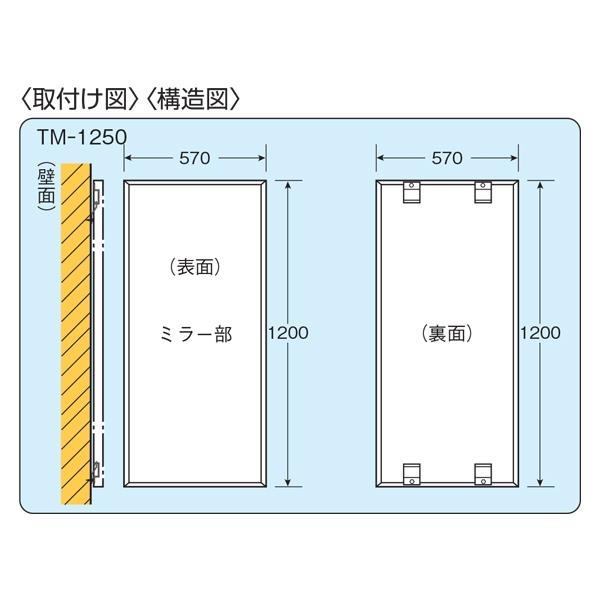 信栄物産 工業用姿見ミラーアクリル製 1200×570 TM-1250