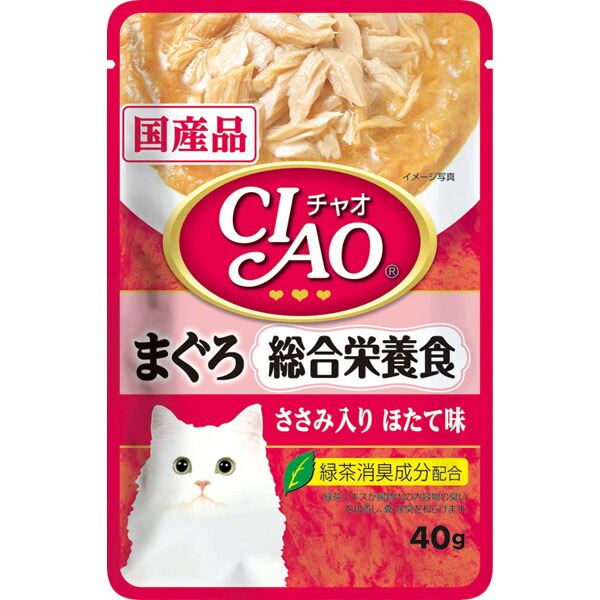 Yahoo! Yahoo!ショッピング(ヤフー ショッピング)いなばペットフード:CIAOパウチ 総合栄養食 まぐろ ささみ入り ほたて味 40g IC-303 猫 フード ウェット キャットフード パウチ