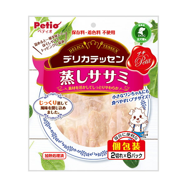 ペティオ デリカテッセン プチ 蒸しササミ 2切れ 6パック 4903588126840 | 