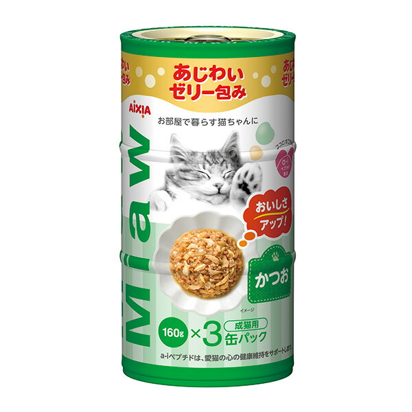 Yahoo! Yahoo!ショッピング(ヤフー ショッピング)アイシア:MｉawMｉaw 3P かつお 480g（160g×3缶） 4571104718901 あじわいゼリー仕立てのミックスベース