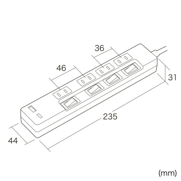 サンワサプライ  USB充電機能付きタップ Type-C搭載（2P・4個口・2m） TAP-B102UC-2W TAP-B102UC-2W