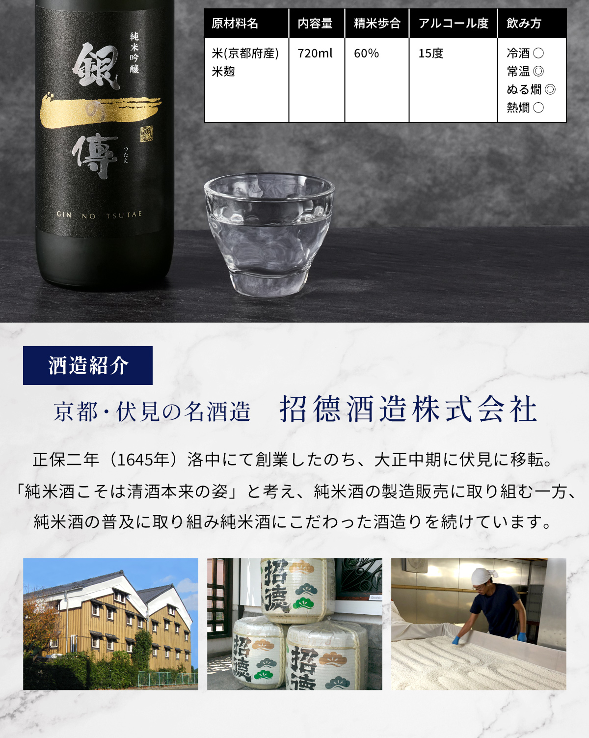 京都・伏見の名酒造 招徳酒造株式会社