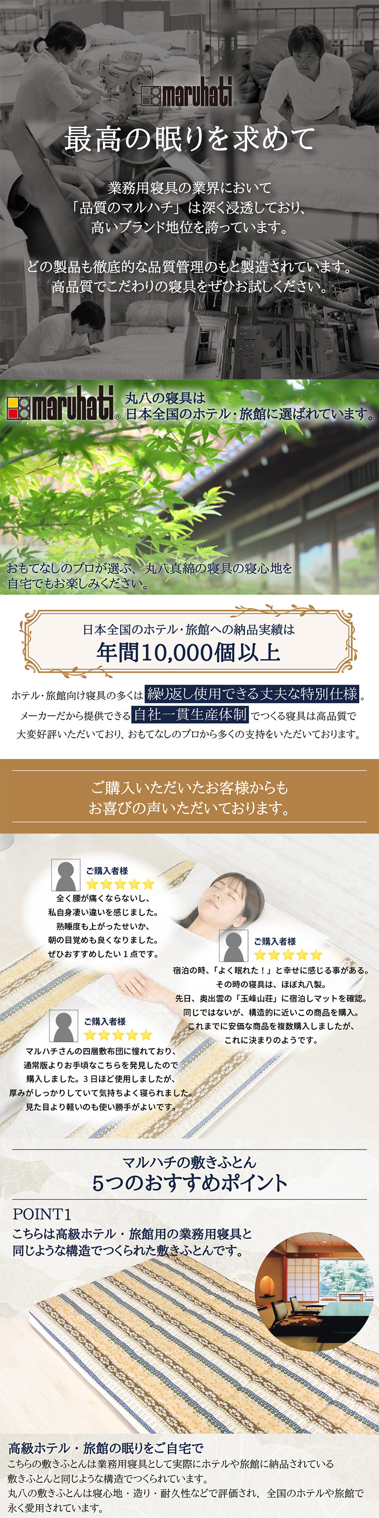 丸八真綿 【レビュー特典付 枕カバー】 マルハチ 4層 羊毛 敷布団 花柄