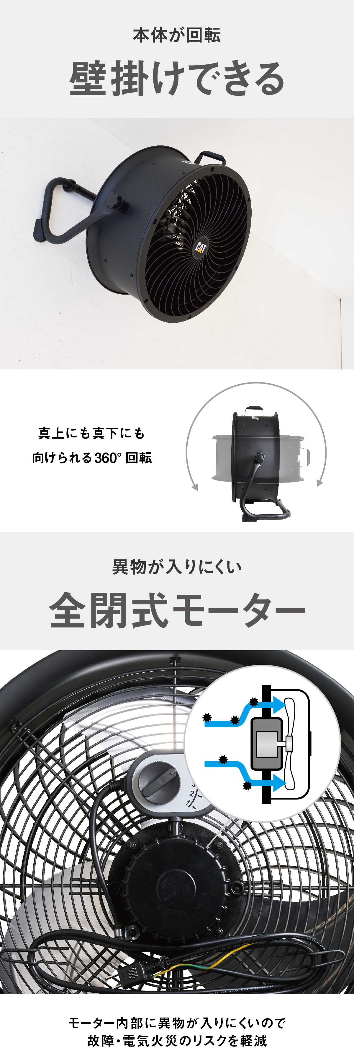 Cater-pillar CAT サーキュレーター 45cm 壁・床 保証付き