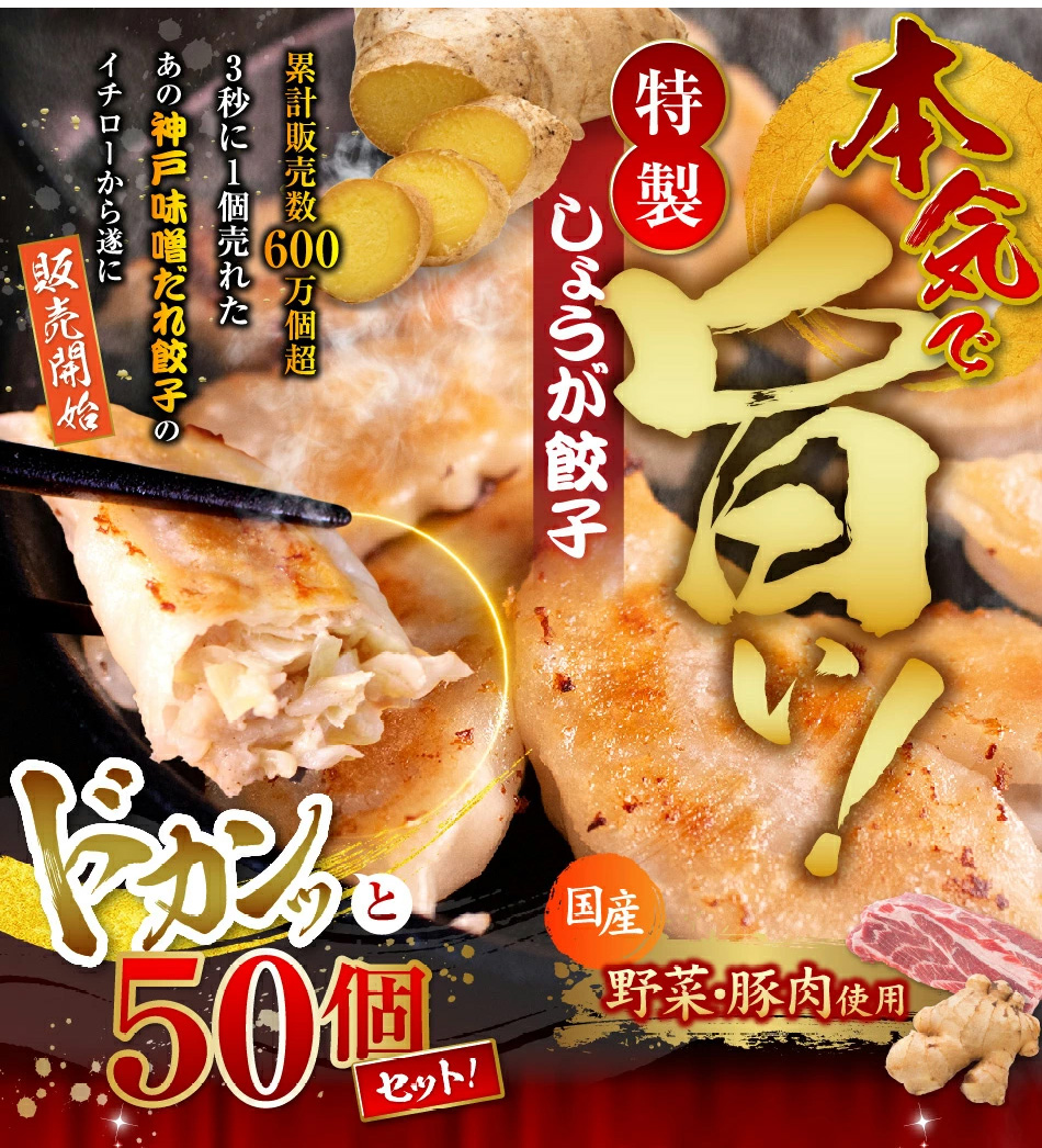 餃子専門店イチロー 特製しょうが餃子50個 複数購入で最大120個おまけ 生姜餃子 訳あり お取り寄せ 秘密のケンミンSHOW コロナ +生姜餃子50個+  :sygz-50:餃子専門店イチロー - 通販 - Yahoo!ショッピング