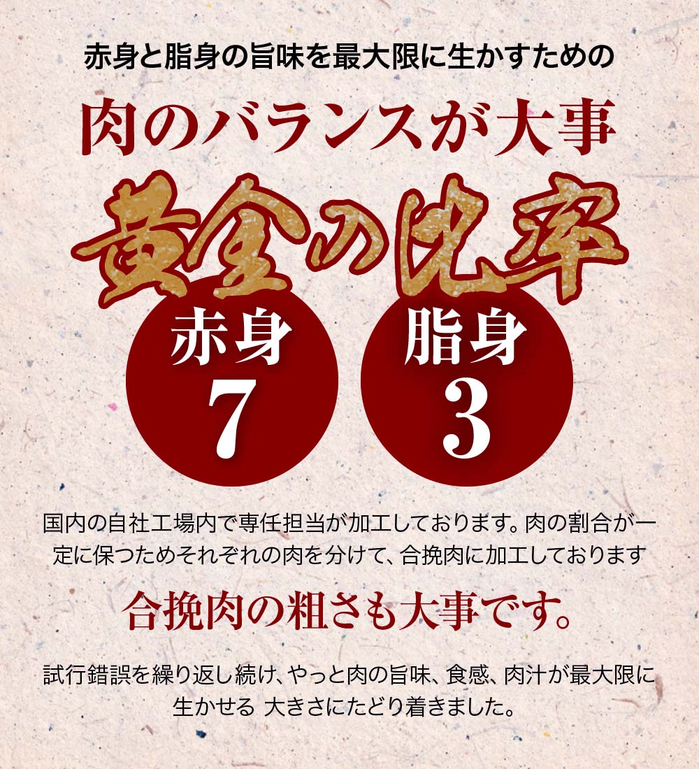 肉のバランスが大事、黄金比率