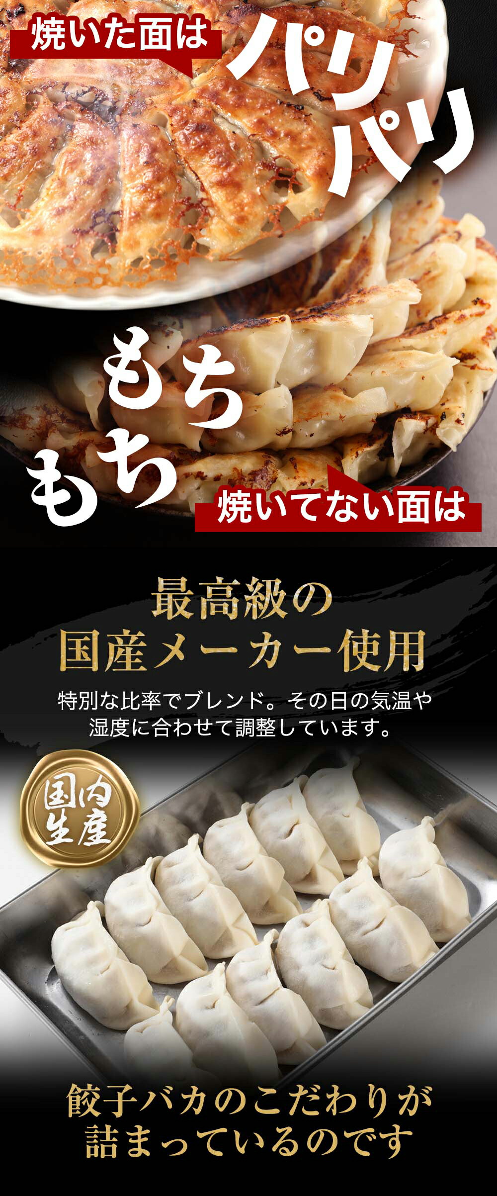 餃子のパリパリともちもち