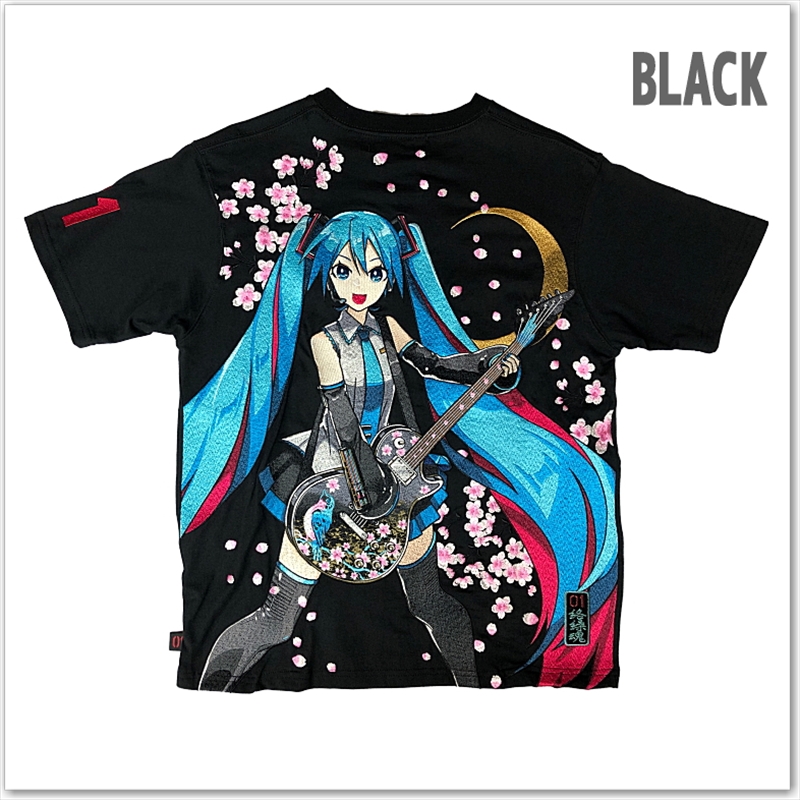 Lily Tシャツ Mサイズ ボーカロイド ボカロ 絡繰魂 × 初音ミク 桜満開 TEE 262007 刺繍 ボカロ コラボ 半袖 T