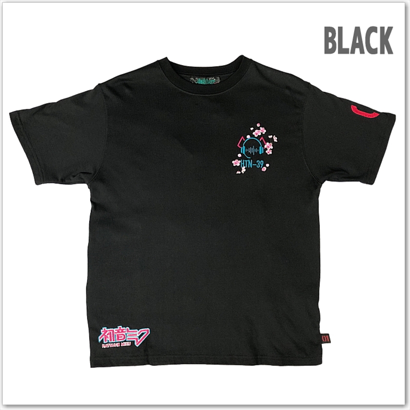 絡繰魂 × 初音ミク 桜満開 TEE 262007 刺繍 ボカロ コラボ 半袖 T
