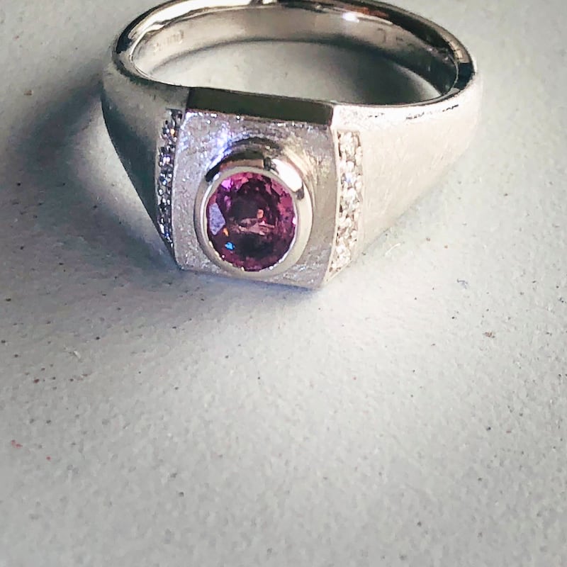 PT900パパラチアサファイアリング0.271ct パパラチアサファイア ダイヤモンドリング PDS 0.213ct D 0.27ct