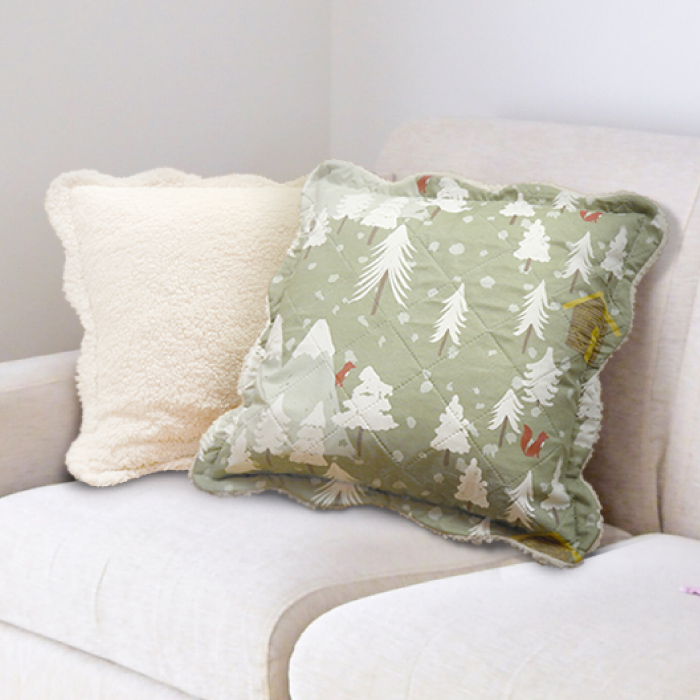 クッションカバー 45×45cm 1枚入 背もたれ 洗える 北欧 キルト 両面