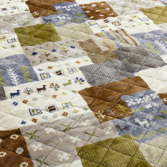 マルチカバー ソファーカバー 約 3畳 190×240cm 2人掛け 3人掛け キルト 洗える ふわとろ 暖かい 炬燵 ベッド 三畳 本州四国は送料無料 / mcモザイク / |  | 01