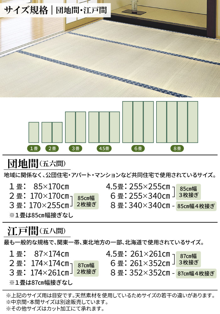 い草 カーペット 4.5畳 い草ラグ 江戸間 約261×261cm 団地間 約255