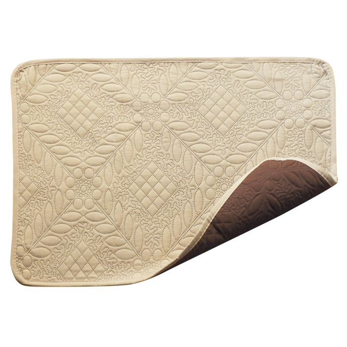 バスマット マット 玄関マット 50×80cm キルトマット 小マット 洗える 両面 長方形 キルト無地 ベージュ ブラウン グリーン アイボリー  / w3b2 |  | 03