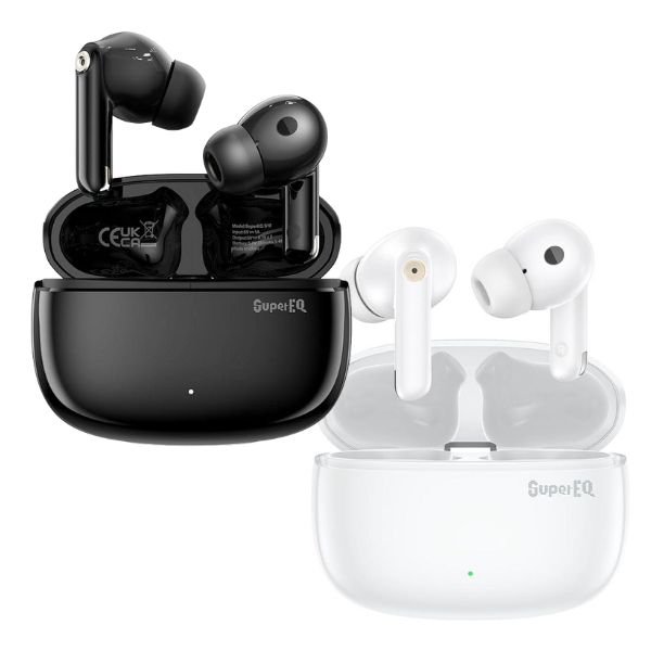 SuperEQ ワイヤレスイヤホン S10 Bluetooth5.4 小型/軽量 ANC TWS